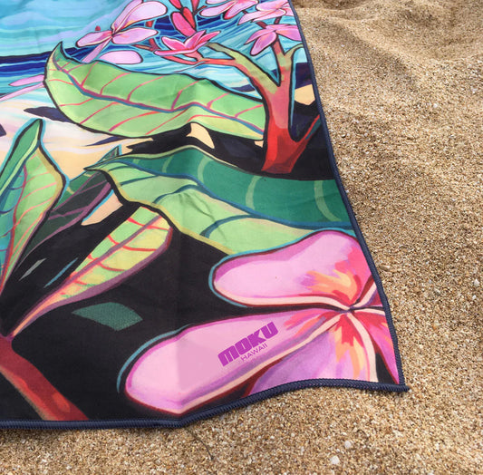 The MOKU Pulmera Flowered Beach Towel